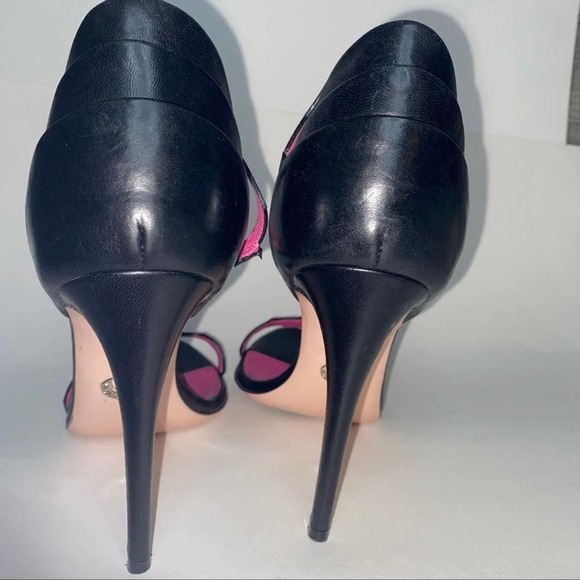 Oscar Tiye Black Strappy Leather Heels RARE EU 39 US 8.5 - Picture 6 of 10